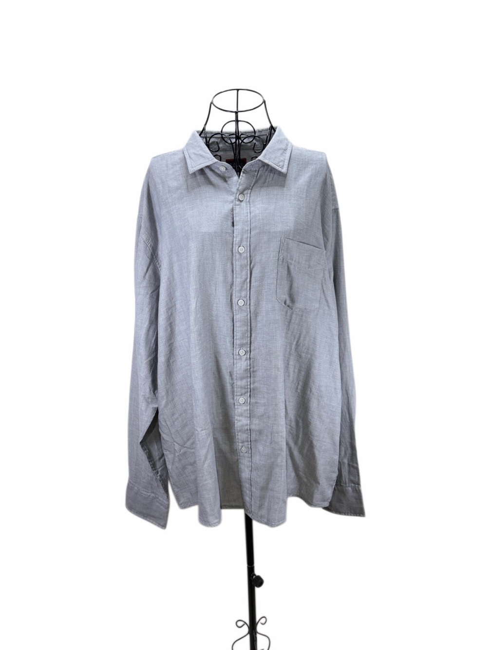 UNTUCKit Vataldoie Men’s XXXL Gray Check 100% Cotton Button Down Shirt